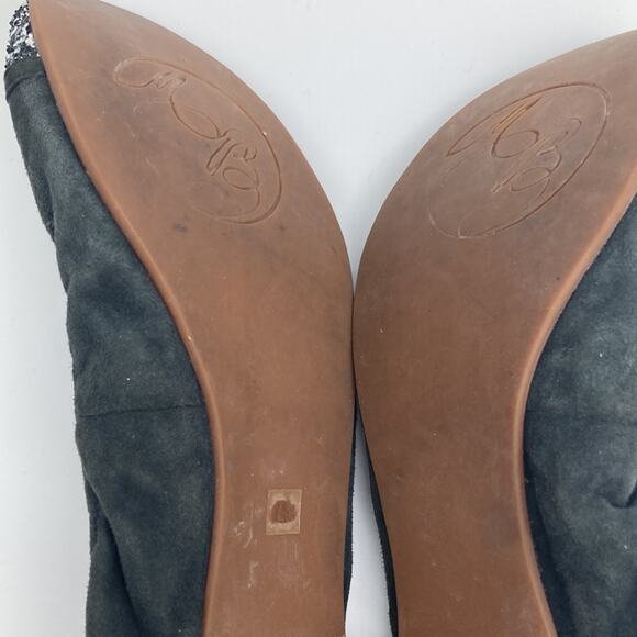Matt Bernson Womens Gray Suede Glitter Stretch Ballet Flats 7.5 - Picture 7 of 9